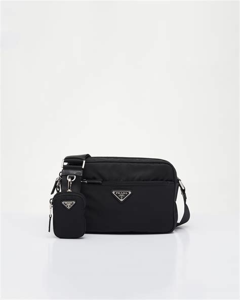 prada bomber black nylon shoulder bag